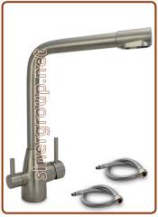 3079 Rubinetto acciaio inox spazzolato 304 3 vie 3/8"