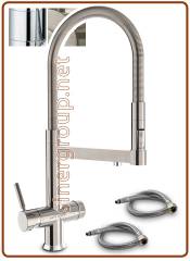 3080 3-way stainless steel metal free faucet 3/8" Brushed nickel