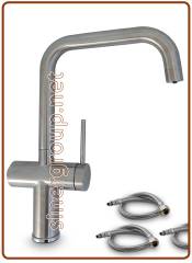 3082 3-way stainless steel faucet 3/8"