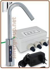 3091 rubinetto elettronico 3 vie 6mm. Cromo con kit elettrovalvole