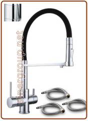 3098 3-way spring faucet 3/8" Chrome