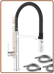 3314 3-way spring stainless steel faucet metal free 3/8" with magnetic docking Chrome