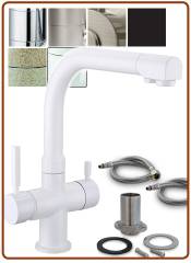 4007 4-way mix faucet 3/8" White