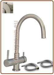 4314 Rubinetto acciaio inox 304 4 vie 3/8"
