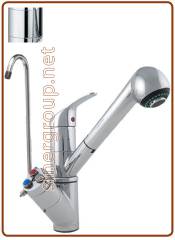 5011 5-way faucet with pull-out hand shower 3/8" Chrome