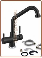 5024 rubinetto 5 vie 3/8" Nero opaco