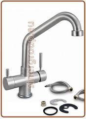 5024 rubinetto 5 vie 3/8" Nickel spazzolato