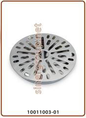Round drip Trays for mechanical fonts polished STAINLESS STEEL - OD 120 mm. - with grid