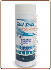 6 in 1 PH Test Strip - Cloro residuo, Bromo, Cloro totale, Alcalinità totale, Durezza totale, Acido cianurico - 50 strips (50)