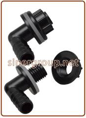 Overflow Elbow 90° / Thread ring 3/8" - Black