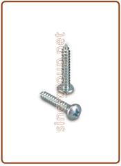 Vite metallica autofilettante testa bombata impronta croce acciaio inox AB3.9x22 UNI6954AB DIN7981C (1000)