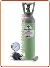 Kit gasatura con bombola Co2 in acciaio ricaricabile 4Kg. con valvola residuale + riduttore di pressione 0–7 bar