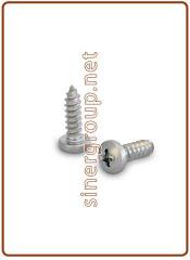 Cylindrical head tapping screw stainless steel A2 OD 3,9x13
