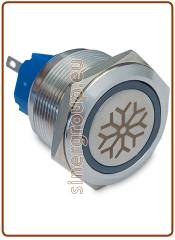 Pulsante acqua fredda 24V, 25mm, led blu