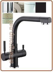 3023 3-way faucet 3/8" Matt Black