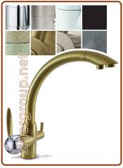3024 3-way faucet 3/8" Brushed brass