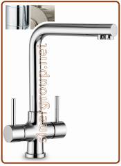 Ninety 3-way faucet 3/8" Brushed nickel