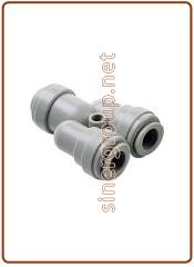 Intermedio a Y 2 vie Ø tubo entrata - Ø tubi uscita 1/4" x 1/4"