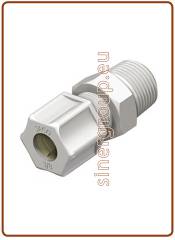 Jaco Straight adaptor OD Tube - NPT thread 1/2" x 3/8" w./o. nut