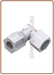 Jaco female elbow PP OD Tube - NPT thread 3/8" x 1/4" w./o. nut