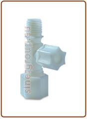 Intermedio a T lato filettato Ø tubo - Ø tubo - filetto BSP M. 1/4" x 1/4" - 1/4"