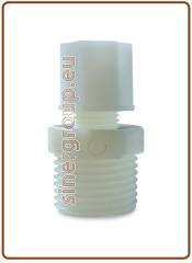 Terminale diritto maschio NY Ø tubo - filetto BSP M. con dado compressione 1/4" x 1/2"