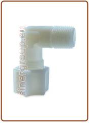 Intermedio a gomito NY Ø tubo - filetto NPT M. con dado compressione 1/4" x 1/4"