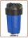 Big housing 10" blue IN-OUT 1" brass thread - Pressure release button with wrench & wall mounting bracket (4)