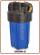 Big housing 10" blue IN-OUT 1-1/2" brass thread - Pressure release button with wrench & wall mounting bracket (4)