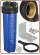 Big housings 20" blue IN-OUT 3/4", 1", 1-1/2" brass thread - Pressure release button with wrench & wall mounting bracket (4)
