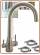 3074 Rubinetto acciaio inox 304 3 vie 3/8" Nickel spazzolato