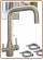 3075 3-way stainless steel faucet 3/8" Brushed nickel