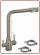 3079 3-way brushed stainless steel faucet 3/8"