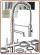 3366 3-way spring stainless steel faucet 3/8"