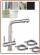 3390 3-way stainless steel faucet with pull-out shower 3/8"