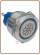 Cold Water push button, 24V, 25mm, blue led