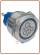 Sparkling Water push button, 24V, 25mm, blue led